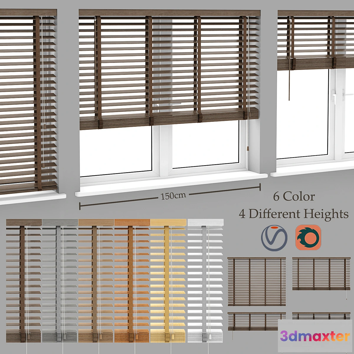 1474140 - Wood blinds venetian 3D Max