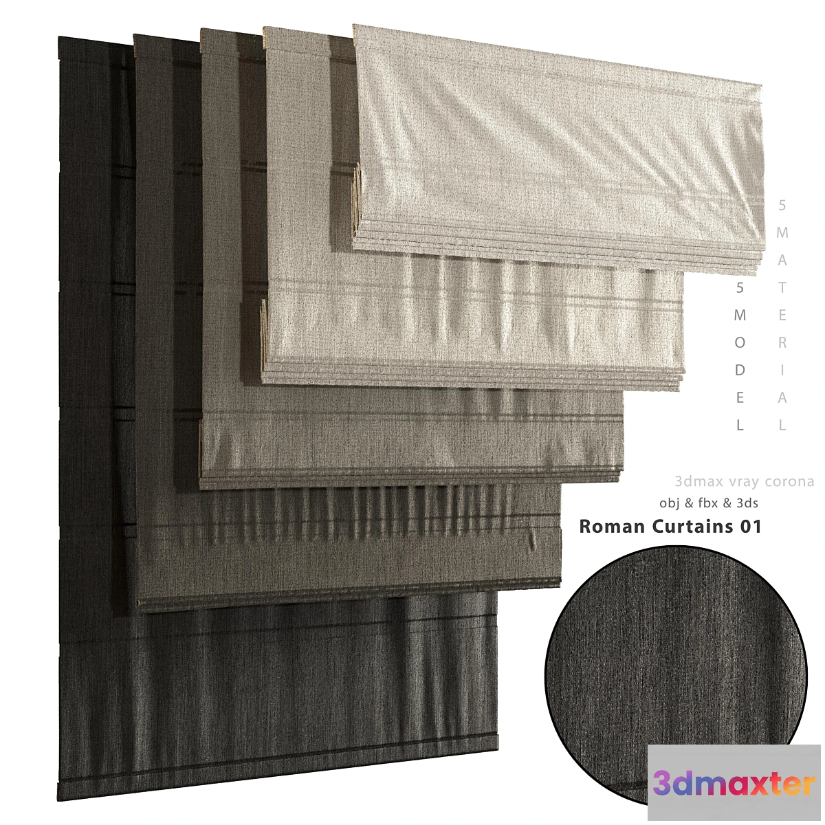 1477140 - Roman curtain 01 3D Max