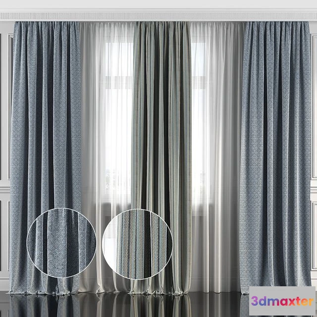 1539098 - Curtains with window 130 3D Max