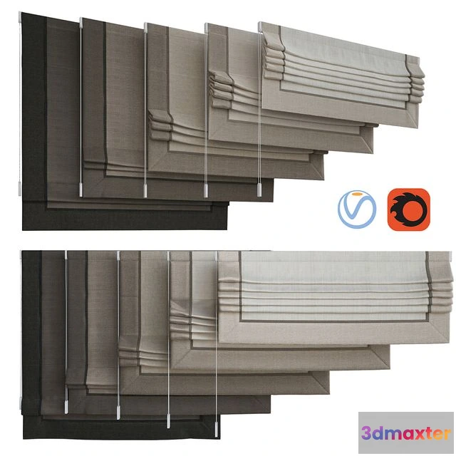 1547602 - Set of Roman blinds 11 3D Max