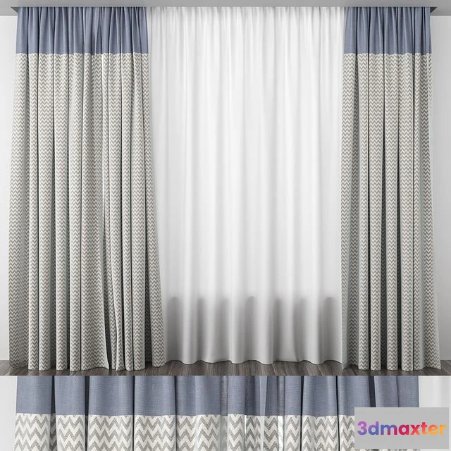 1548279 - Blue curtains with arrows 3D Max