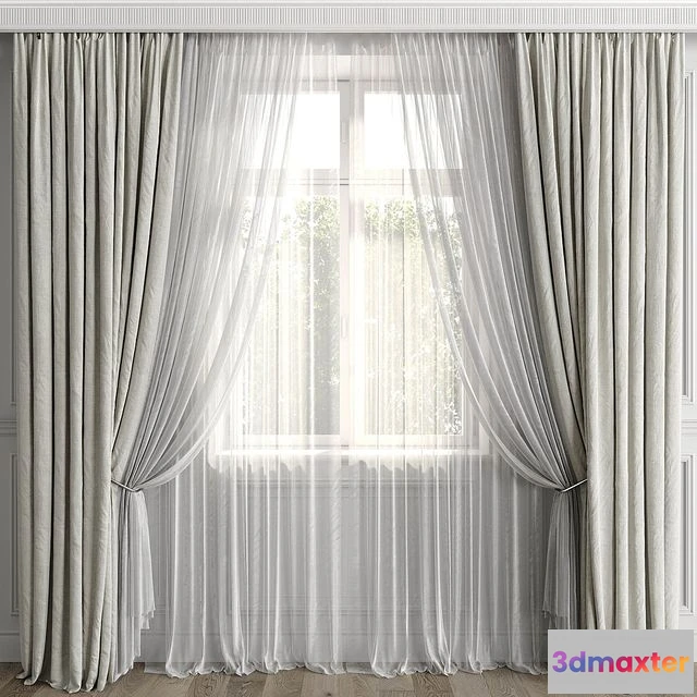1548591 - Curtains with window 499C 3D Max