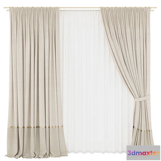 1549291 - Light herringbone curtains 3D Max