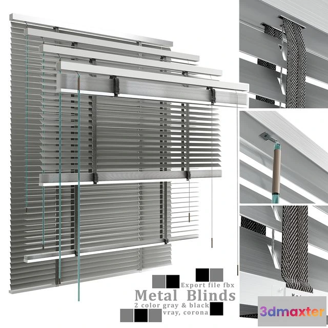 1553429 - Metal blinds black & gray 3D Max