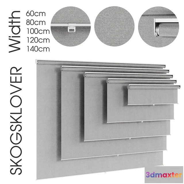 1557695 - SKOGSKLOVER. Roller blind.grey 3D Max
