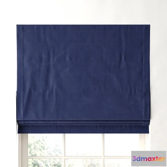 1559775 - RH COTTON CANVAS CORDLESS ROMAN SHADE 3D Max