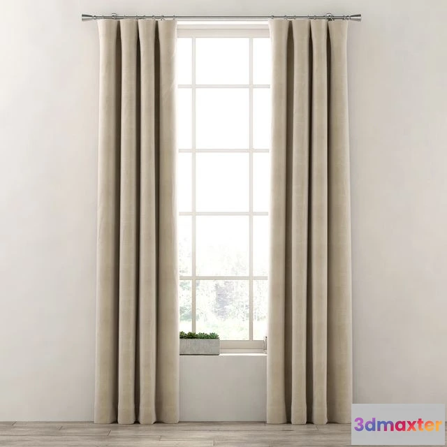 1559777 - RH COTTON CANVAS DRAPERY PANEL 3D Max