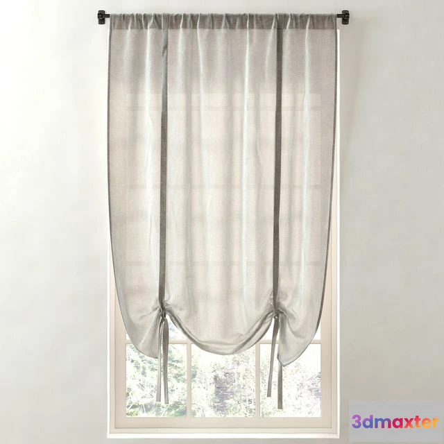 1559781 - RH SHEER LINEN-COTTON TIE-UP SHADE 3D Max