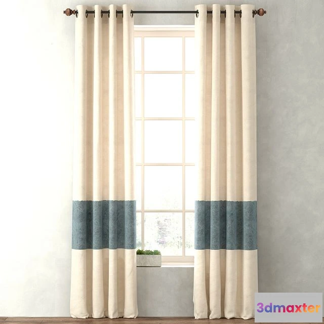 1559785 - RH VINTAGE CANVAS STRIPE DRAPERY PANEL 3D Max
