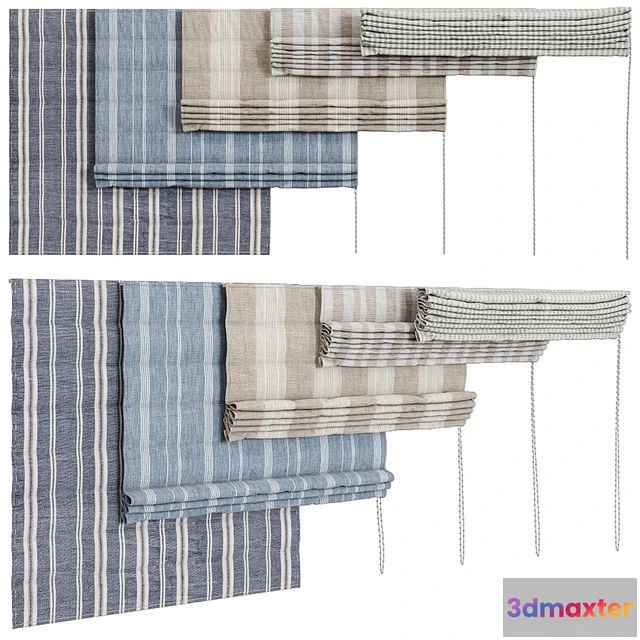 1559926 - Striped Roman Blind 3D Max