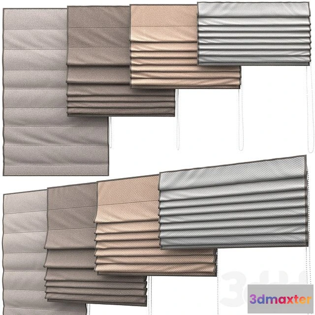 1561407 - Roman Blind 9 set 3D Max