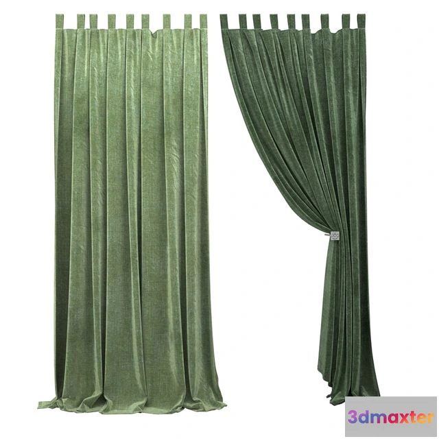 1565154 - Curtain -047 (green fabric) 3D Max
