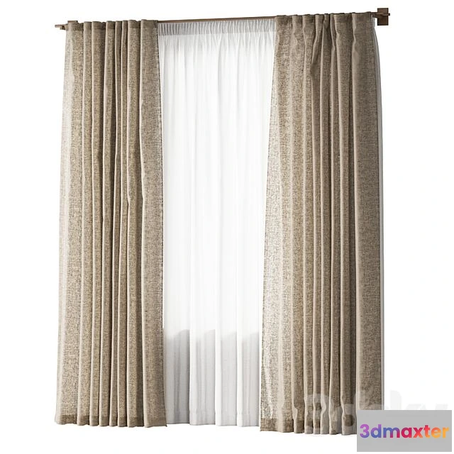 1566668 - linen curtains 6 3D Max