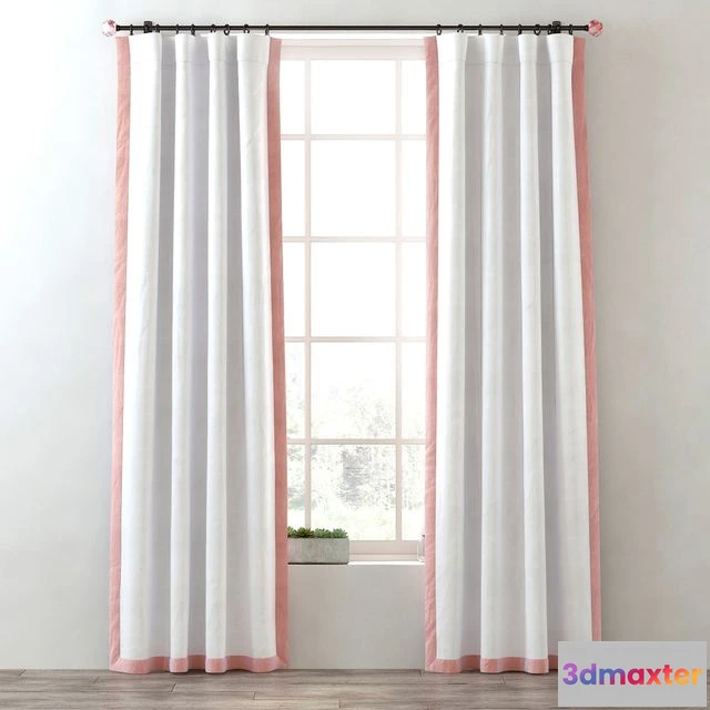 1567560 - RH BORDERED COTTON CANVAS DRAPERY PANEL 3D Max