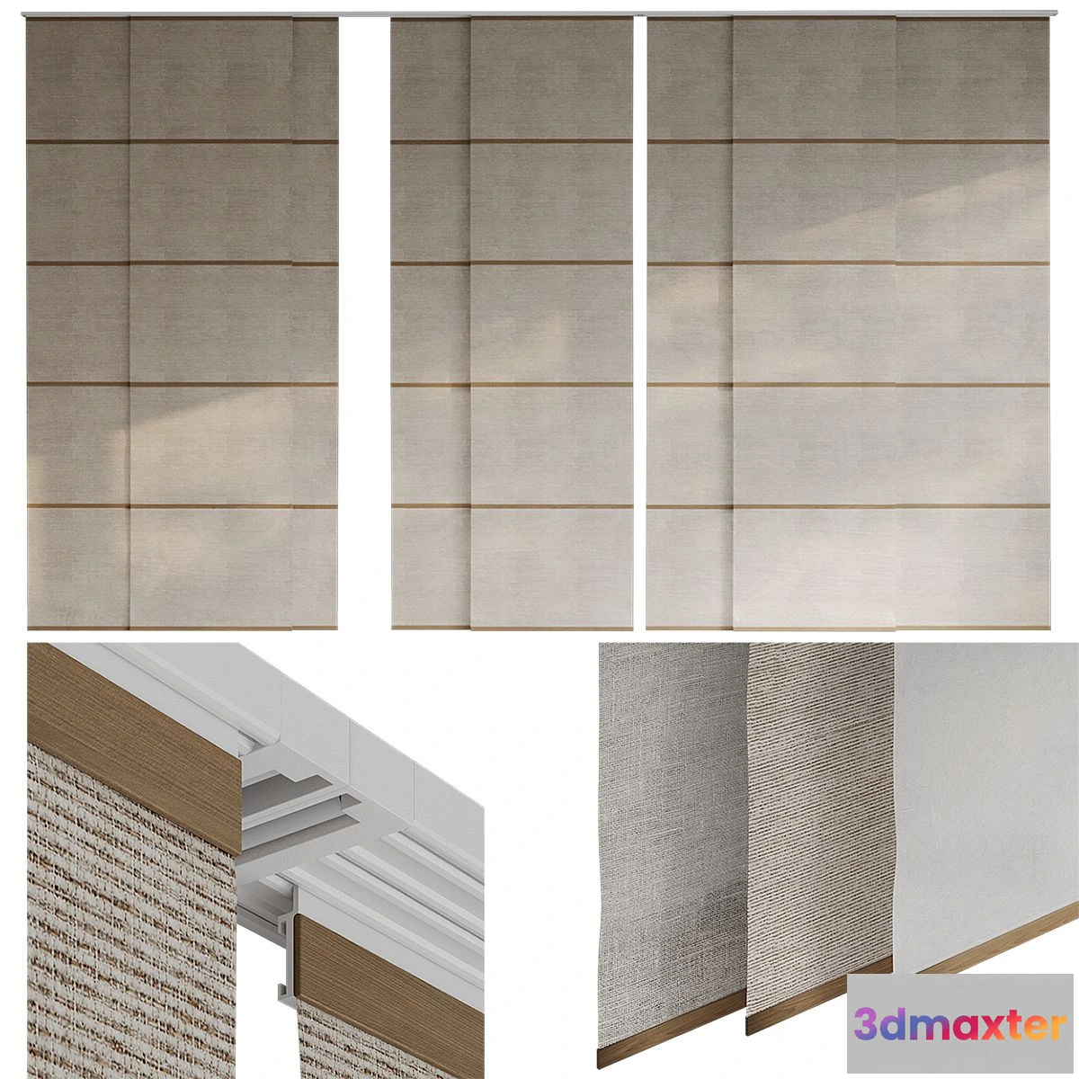 1568910 - Panel curtains Japanese curtains 2 3D Max