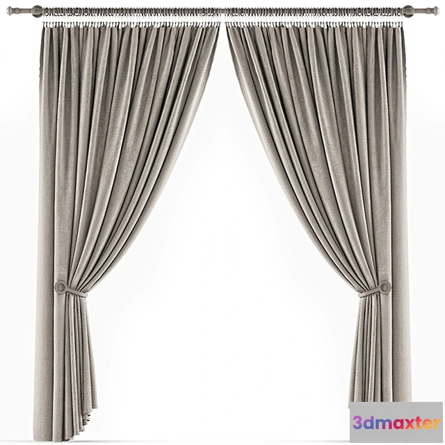 1595420 - decoration - Curtains beige 2 3D Max