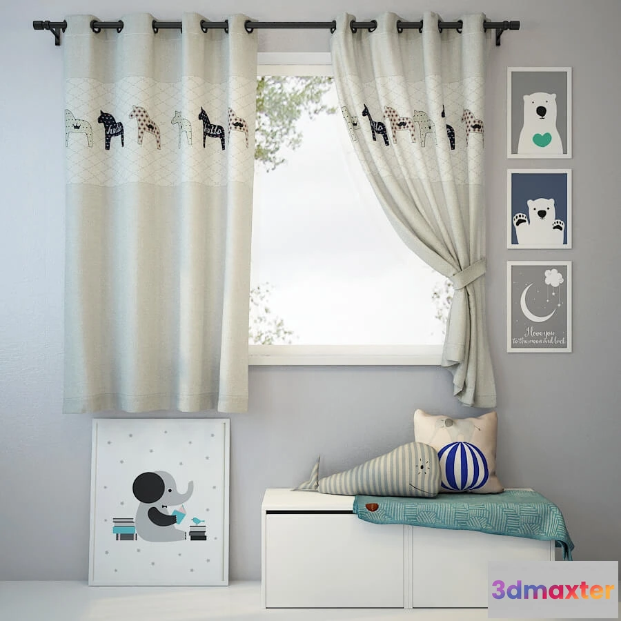 1595674 - decoration - Curtain and decor 4 3D Max