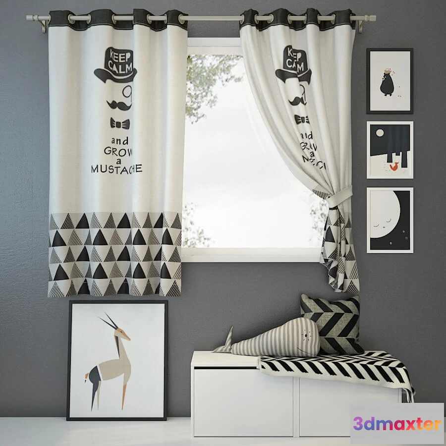 1595692 - decoration - Curtain and decor 2 3D Max