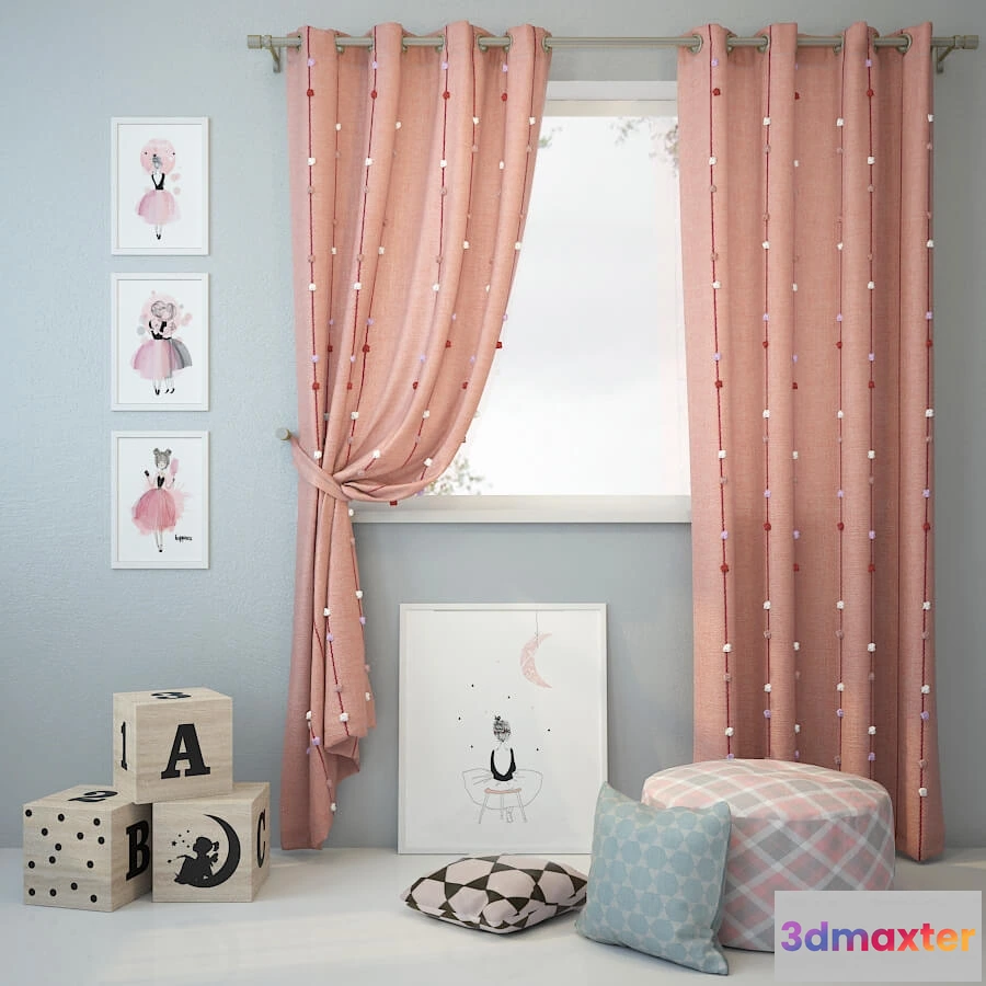 1595740 - decoration - Curtain and decor 7 3D Max