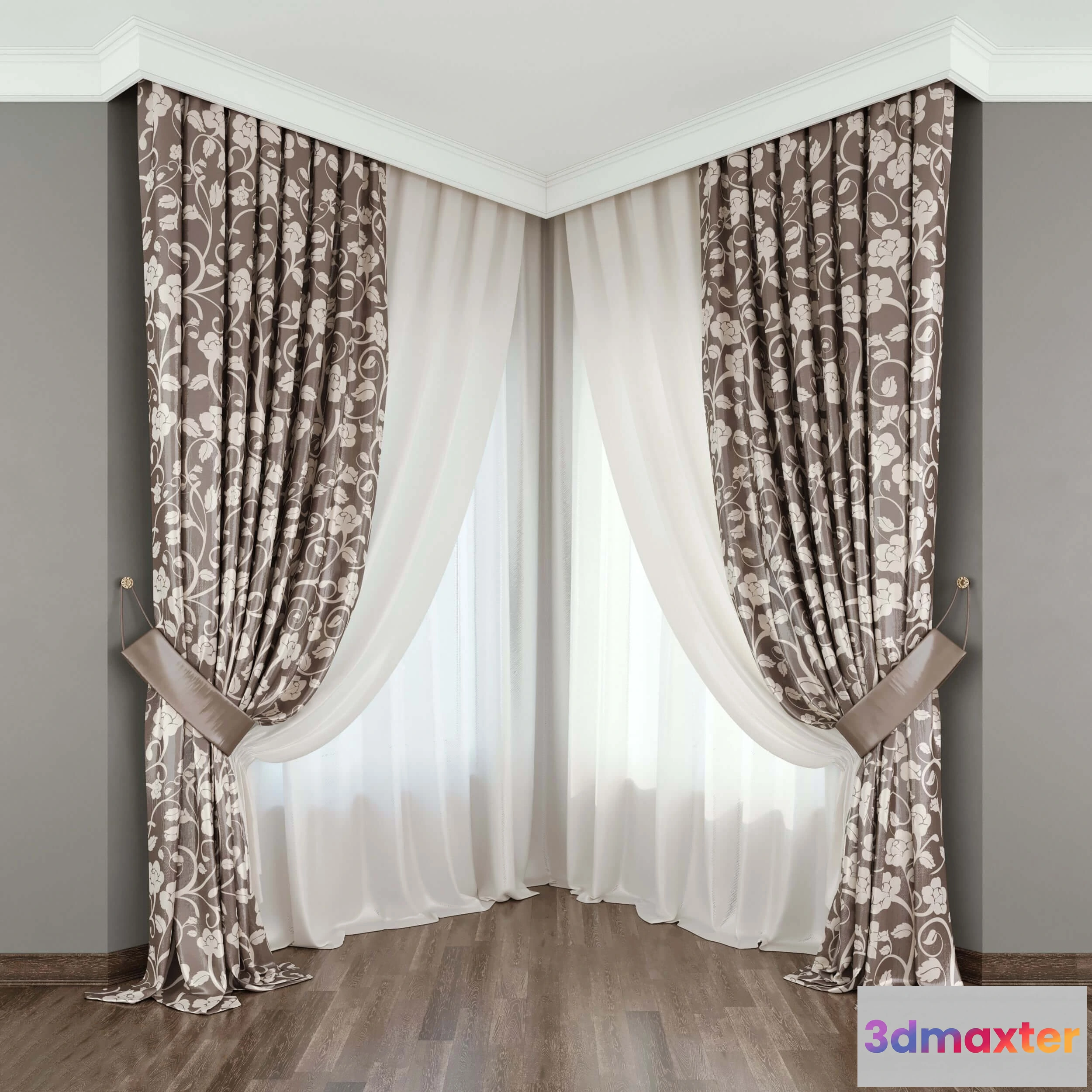 1595754 - decoration - Classical curtain №4 2 3D Max