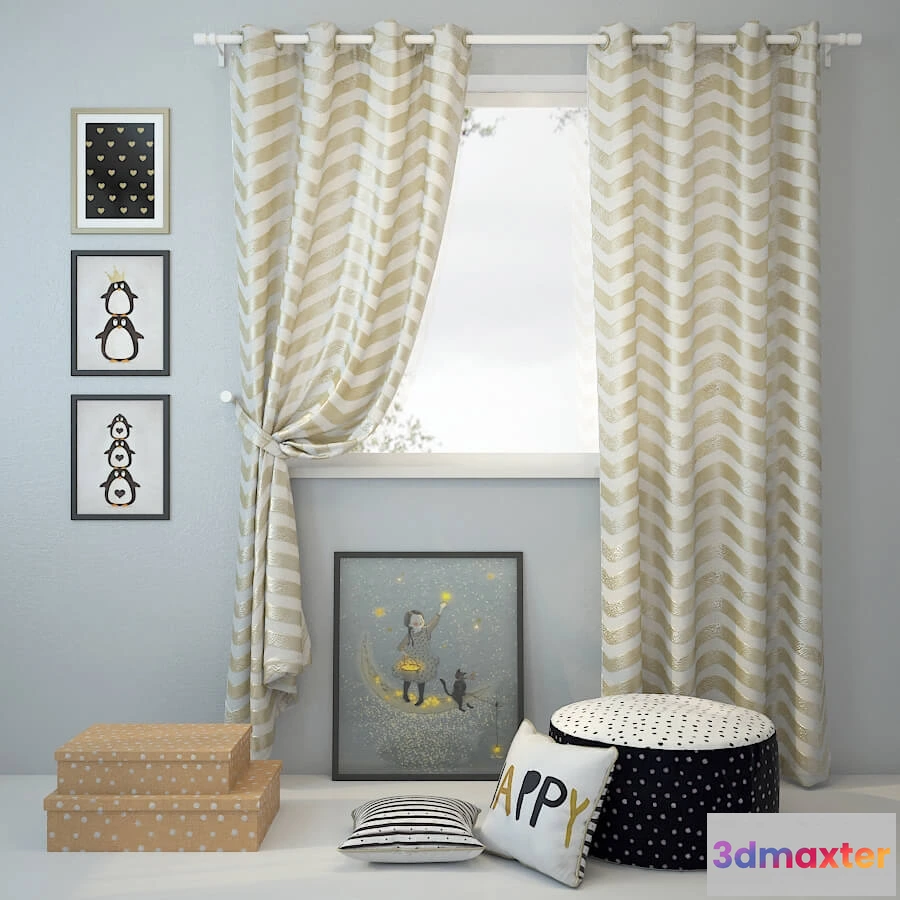 1595838 - decoration - Curtain and decor 10 3D Max