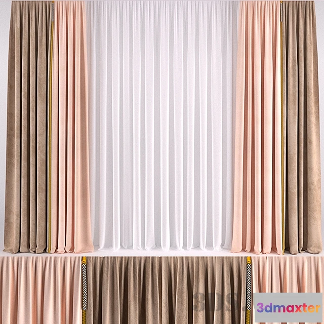 1595914 - decoration - CURTAIN WITH COLOR ZIPPER 3D Max