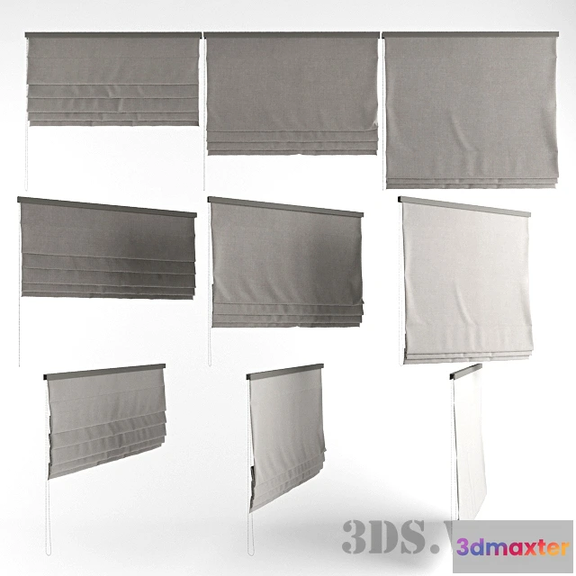 1595978 - decoration - Roman Blinds in Modern Interior 3D Max