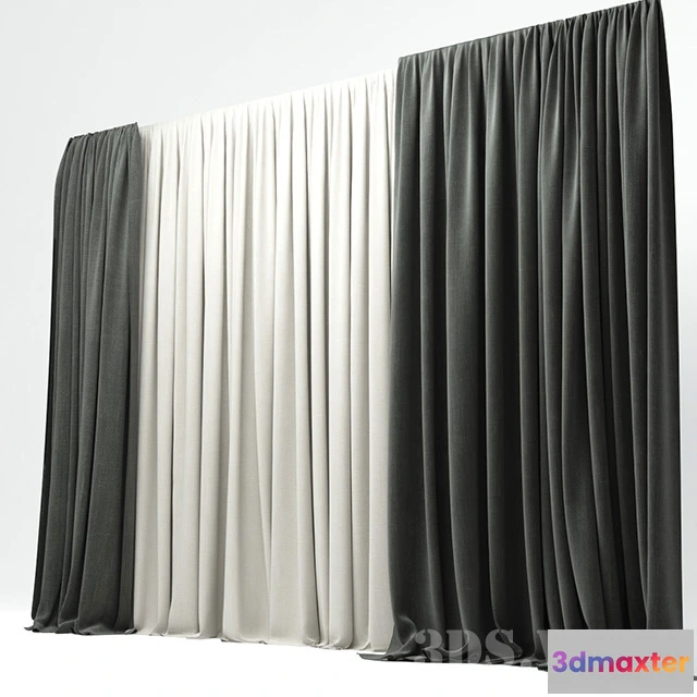 1595984 - decoration - Curtain with tulle 3D Max