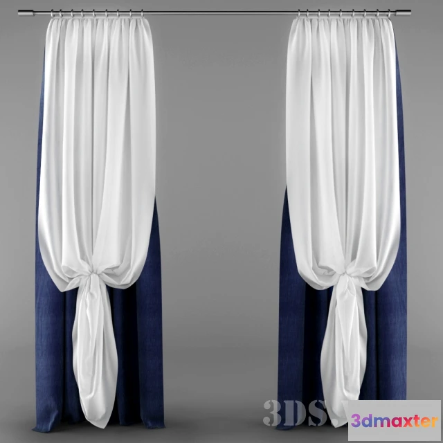 1596026 - decoration - Curtains with tulle 3D Max