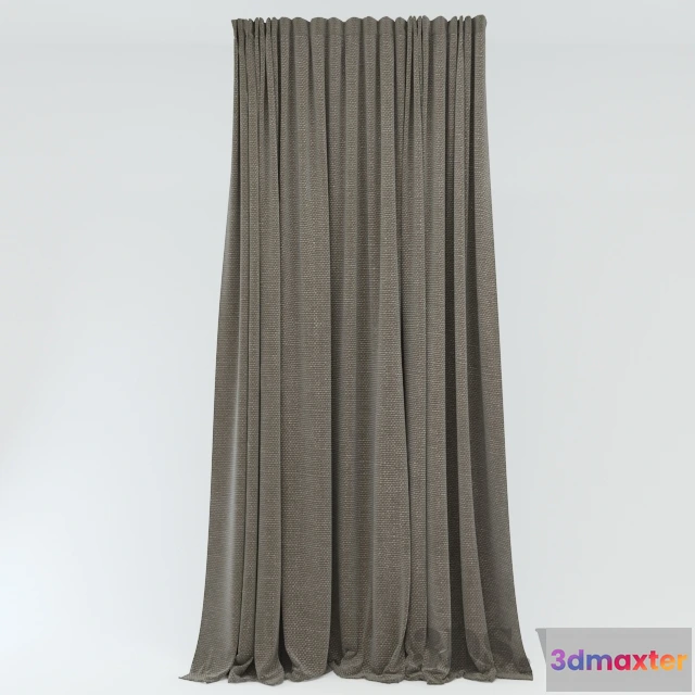 1596046 - decoration - Plain heavy curtains 3D Max