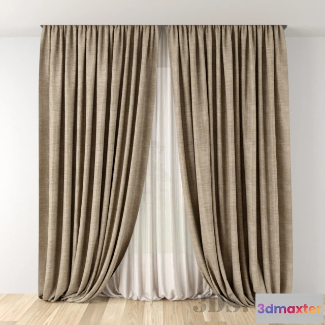 1596052 - decoration - Beautiful Living Room Curtains 3D Max