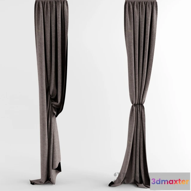 1596068 - decoration - Asymmetric curtains 3D Max