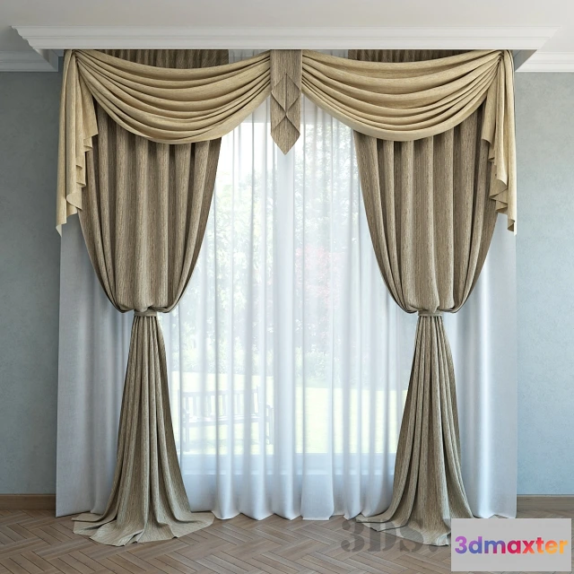 1596070 - decoration - Classic assembled curtain 3D Max