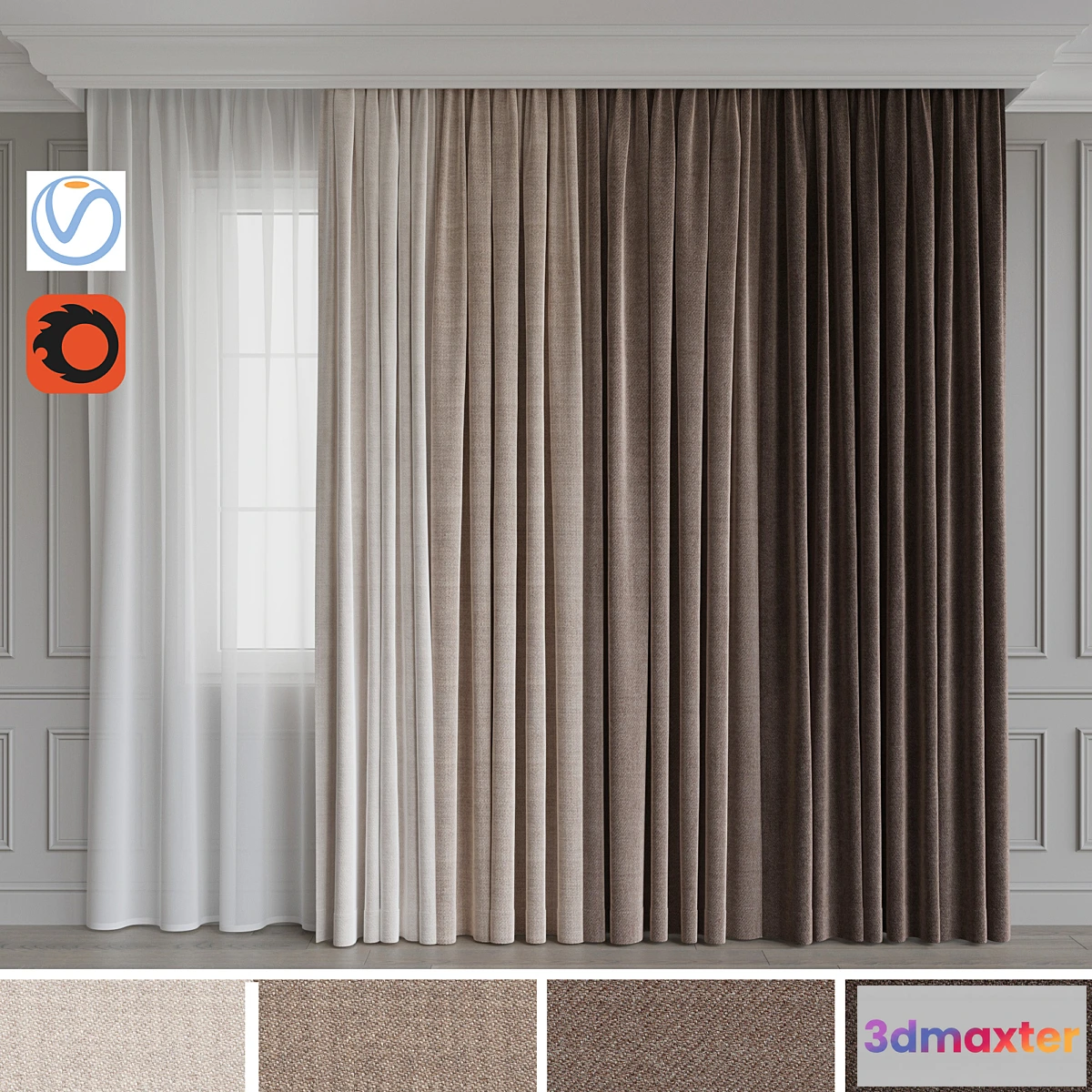 546677 - A set of curtains 12. Beige gamma
