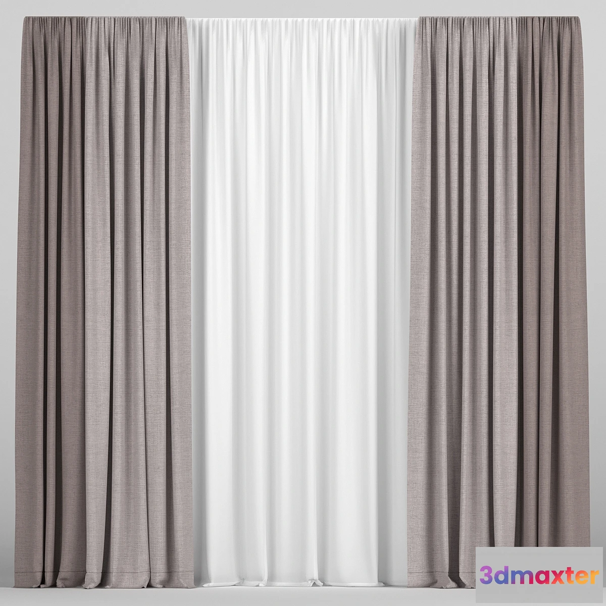 546839 - Curtains in two colors with tulle