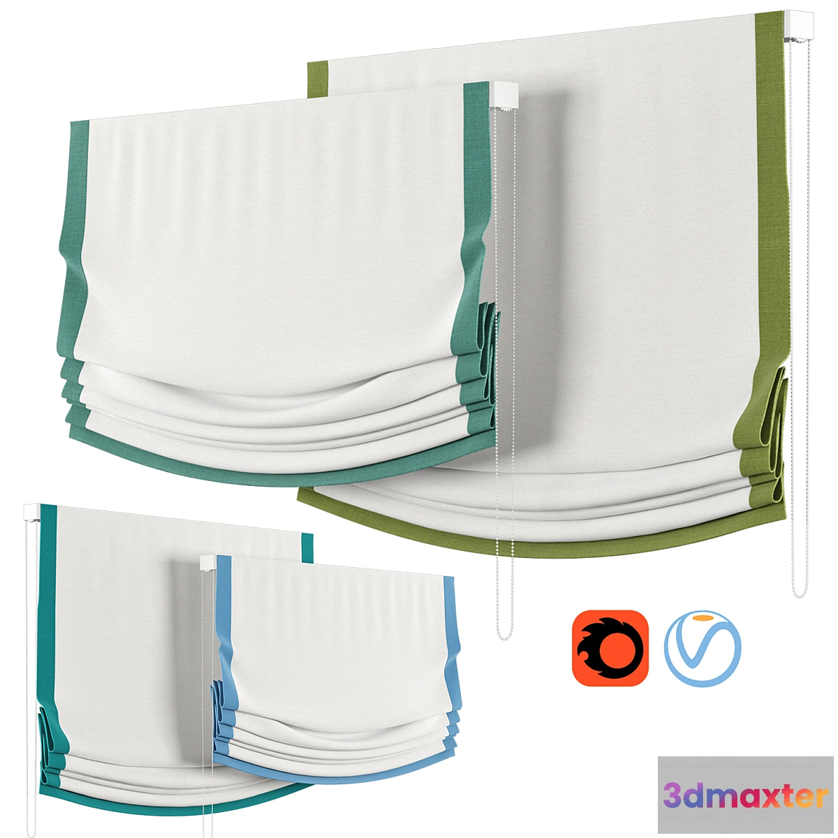 547013 - Roman Curtains 26  Etsy  Relaxed  White with Dolce Cape Border