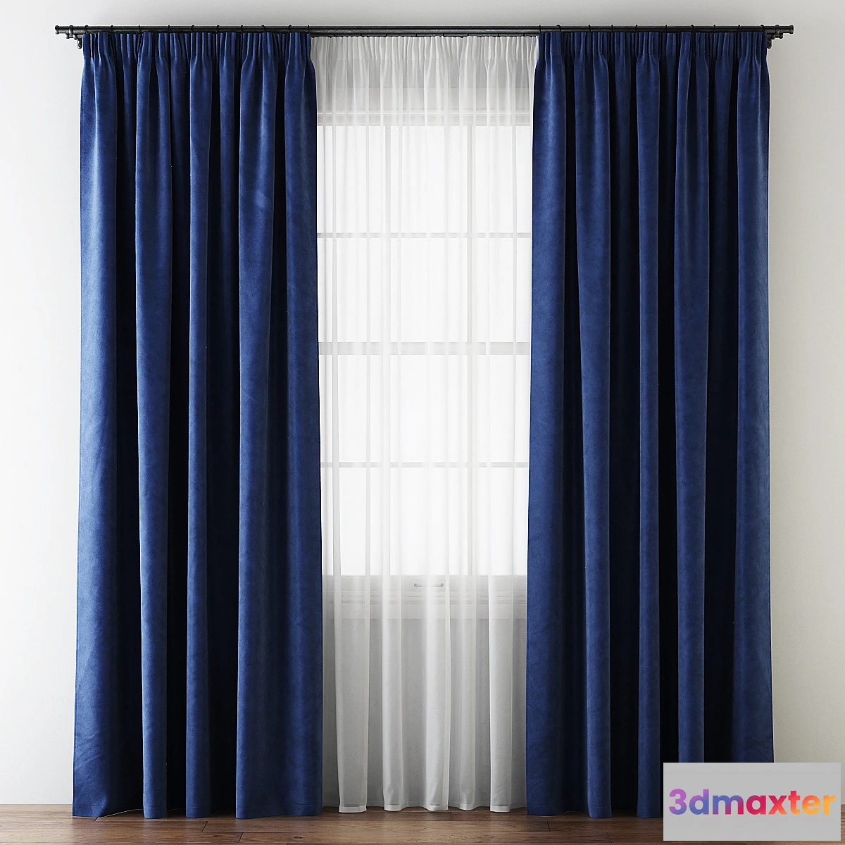 547247 - Hovering Velvet Tape Curtains with Tulle