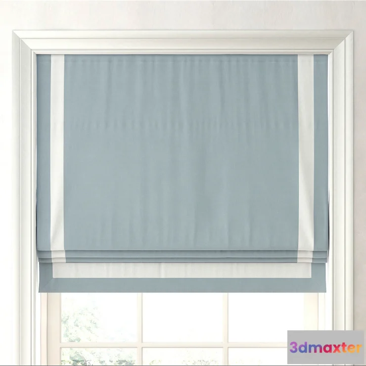 581262 - RH _ APPLIQUED FRAME COTTON CANVAS ROMAN SHADE