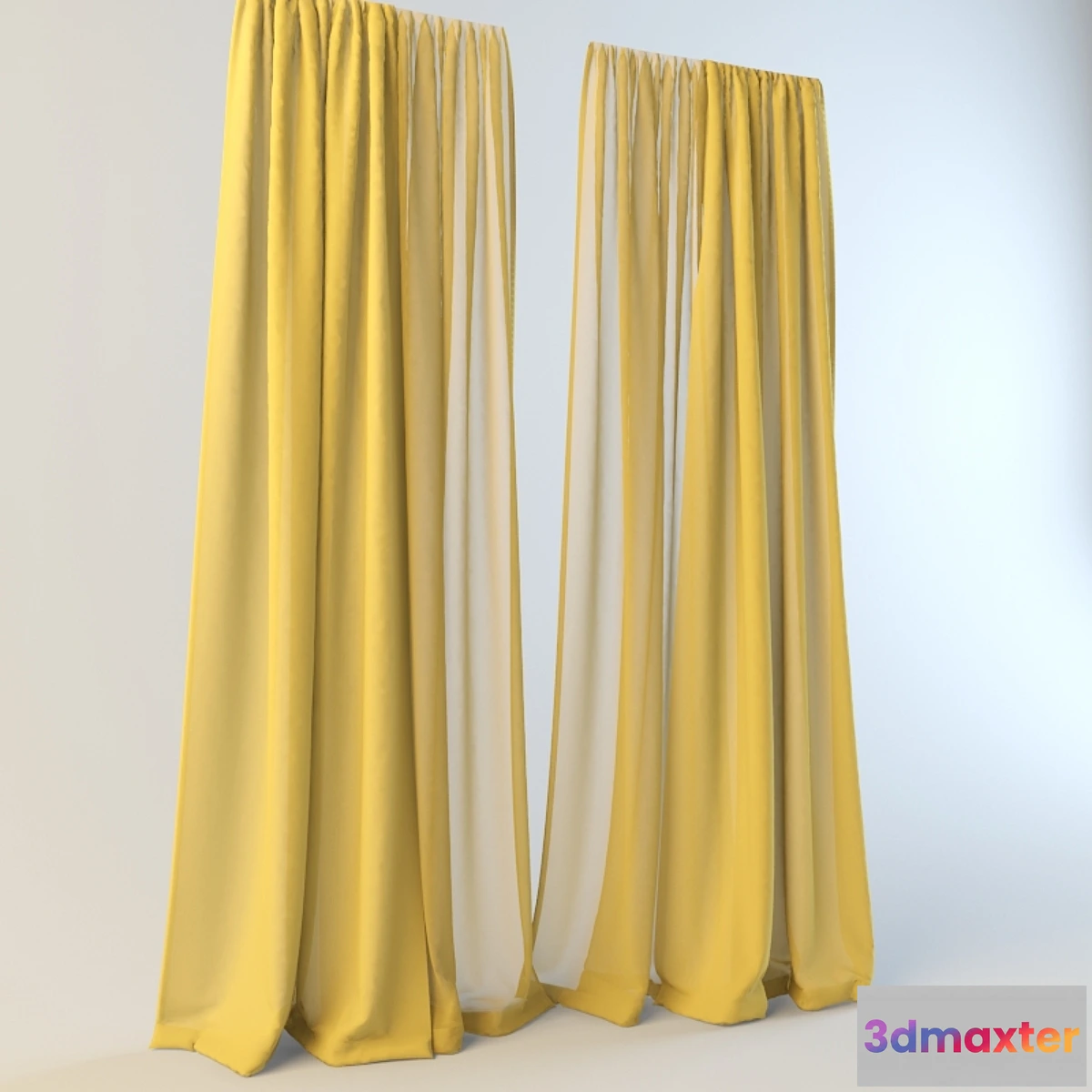 632493 - yellow curtains with tulle