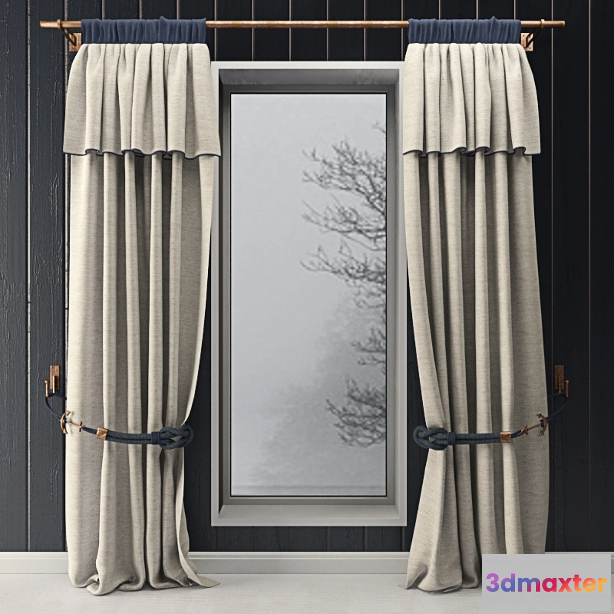 634861 - Curtains with marine decor