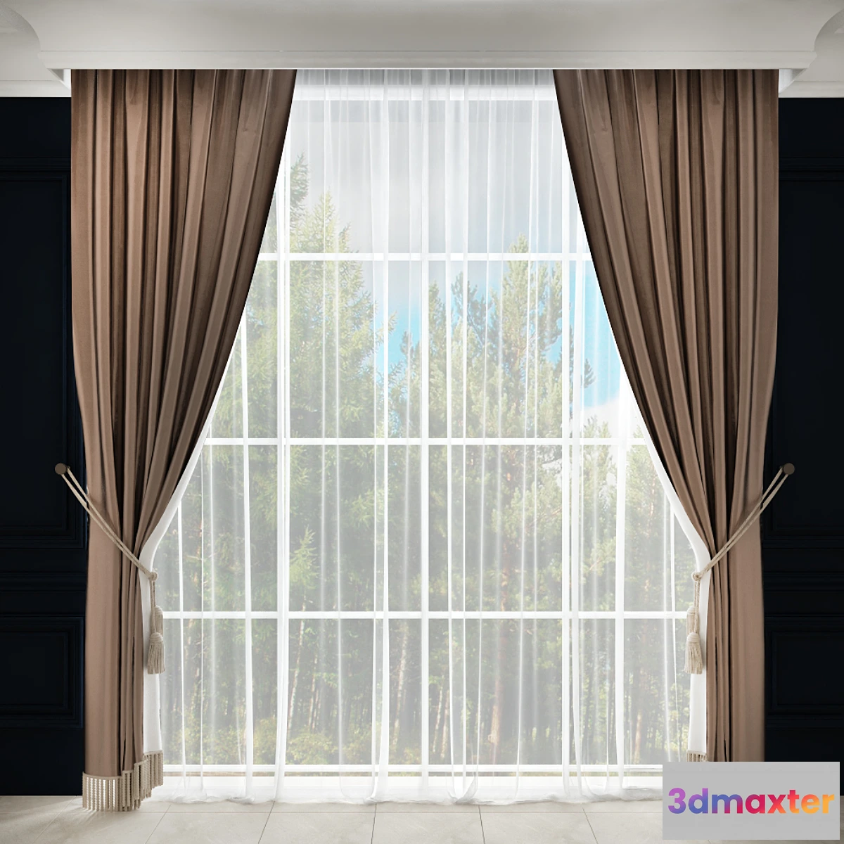 644253 - Curtain with fringes and pickup