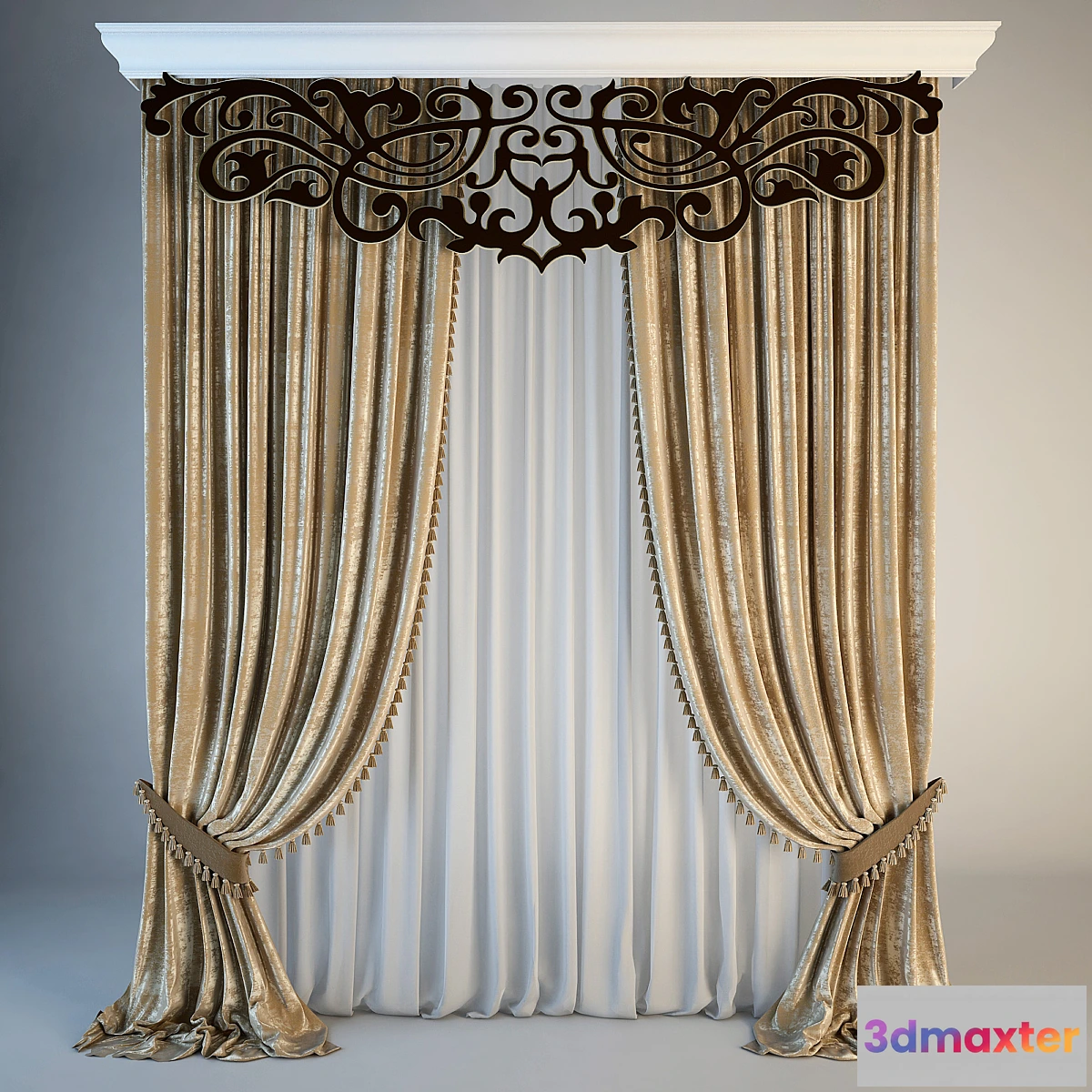 646707 - Classical curtain with openwork bando