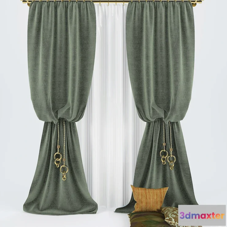 646775 - 2 curtains with cushions