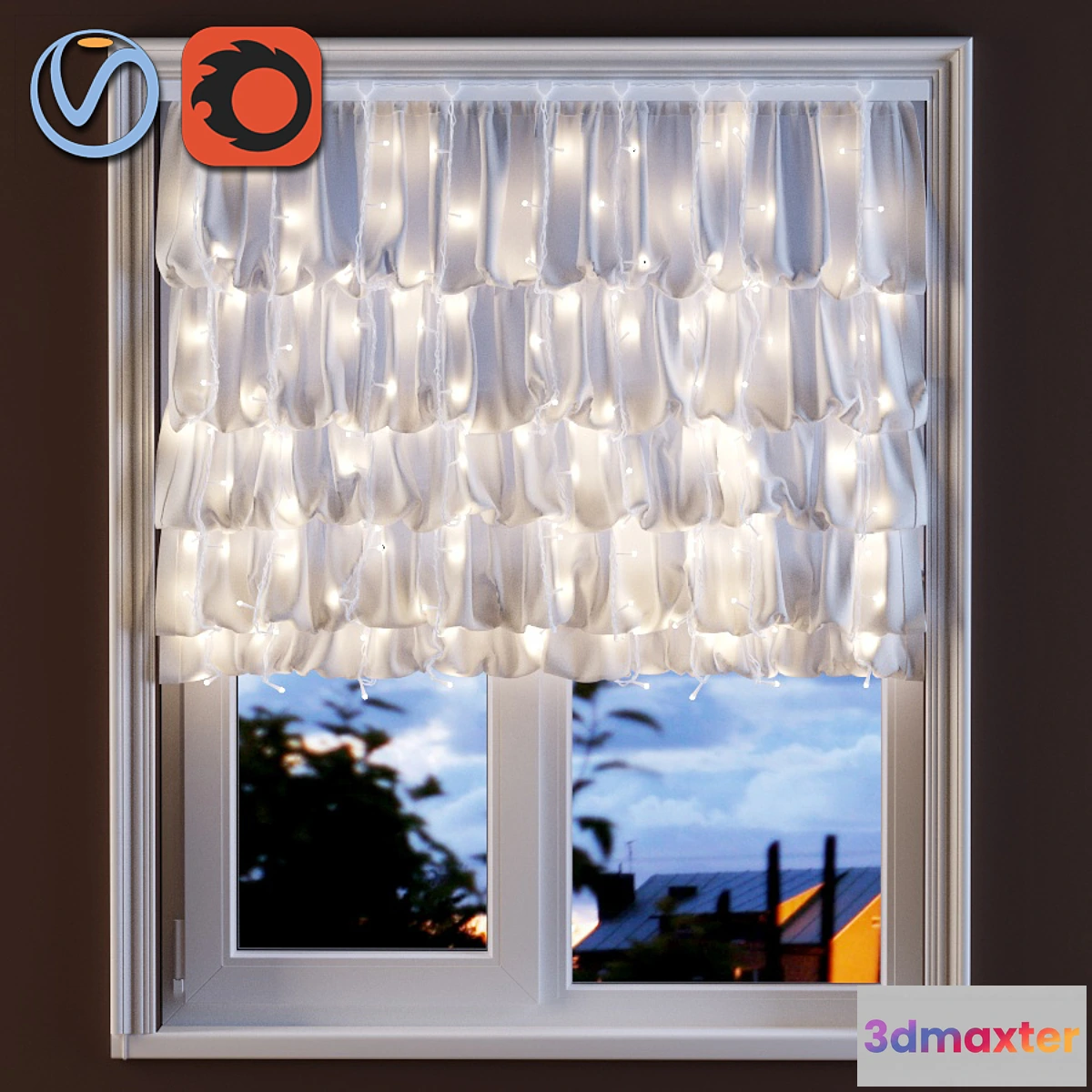 648581 - French curtains with a garland