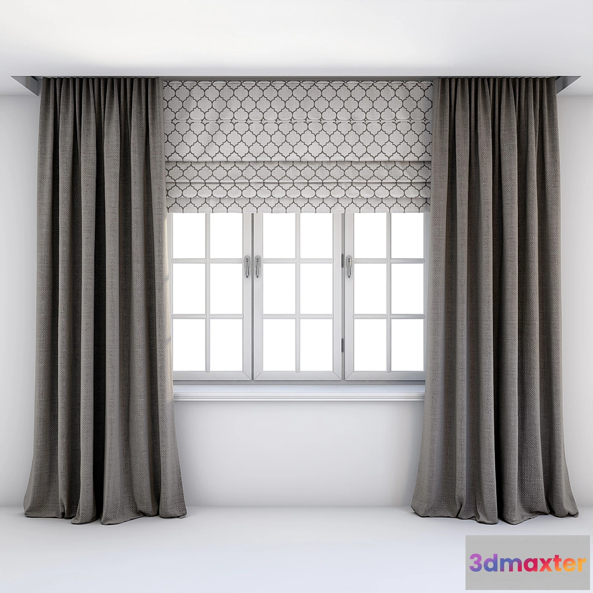 665681 - Direct curtains in the floor and Roman curtains