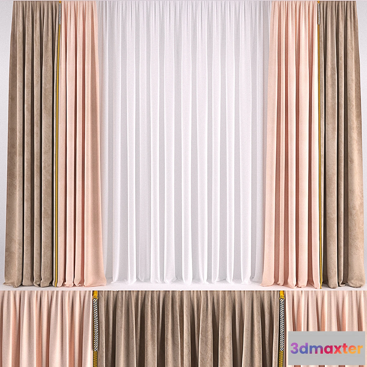 667667 - CURTAIN WITH COLOR ZIPPER