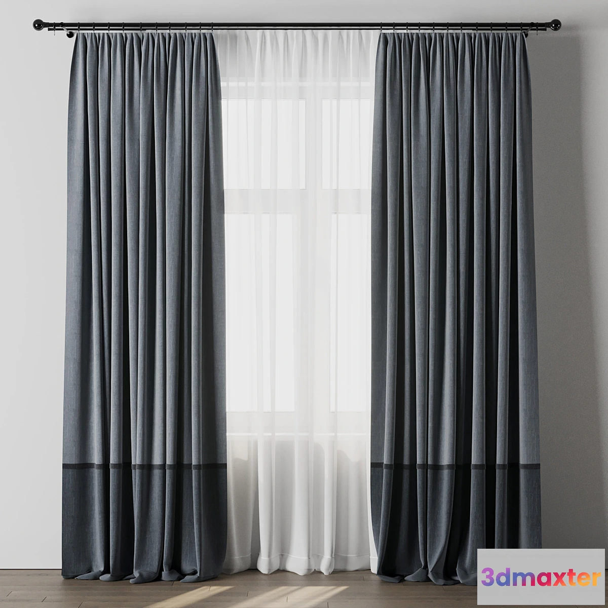 702696 - curtain rod 002 Blue curtains
