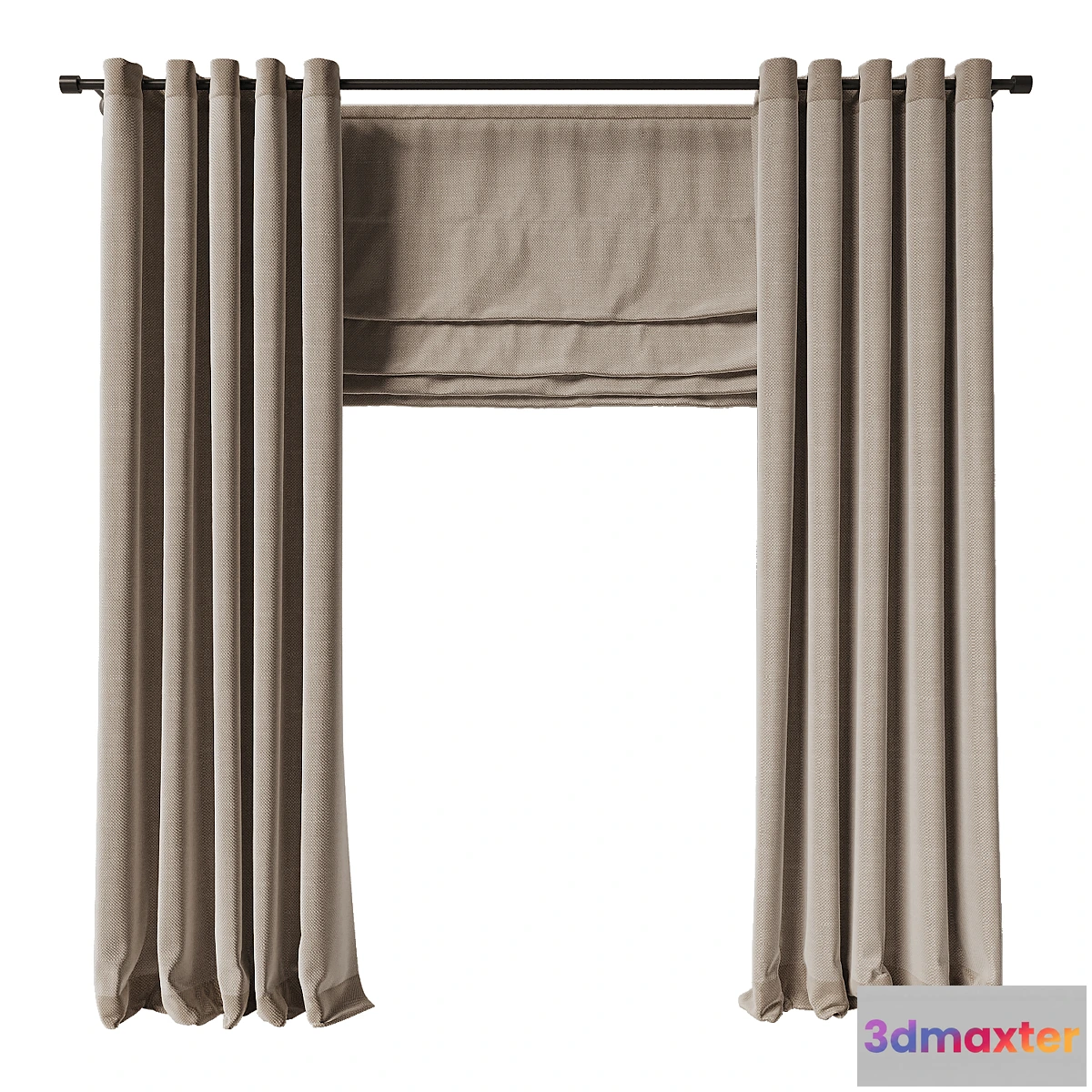702826 - Eyelet curtain with roman shade