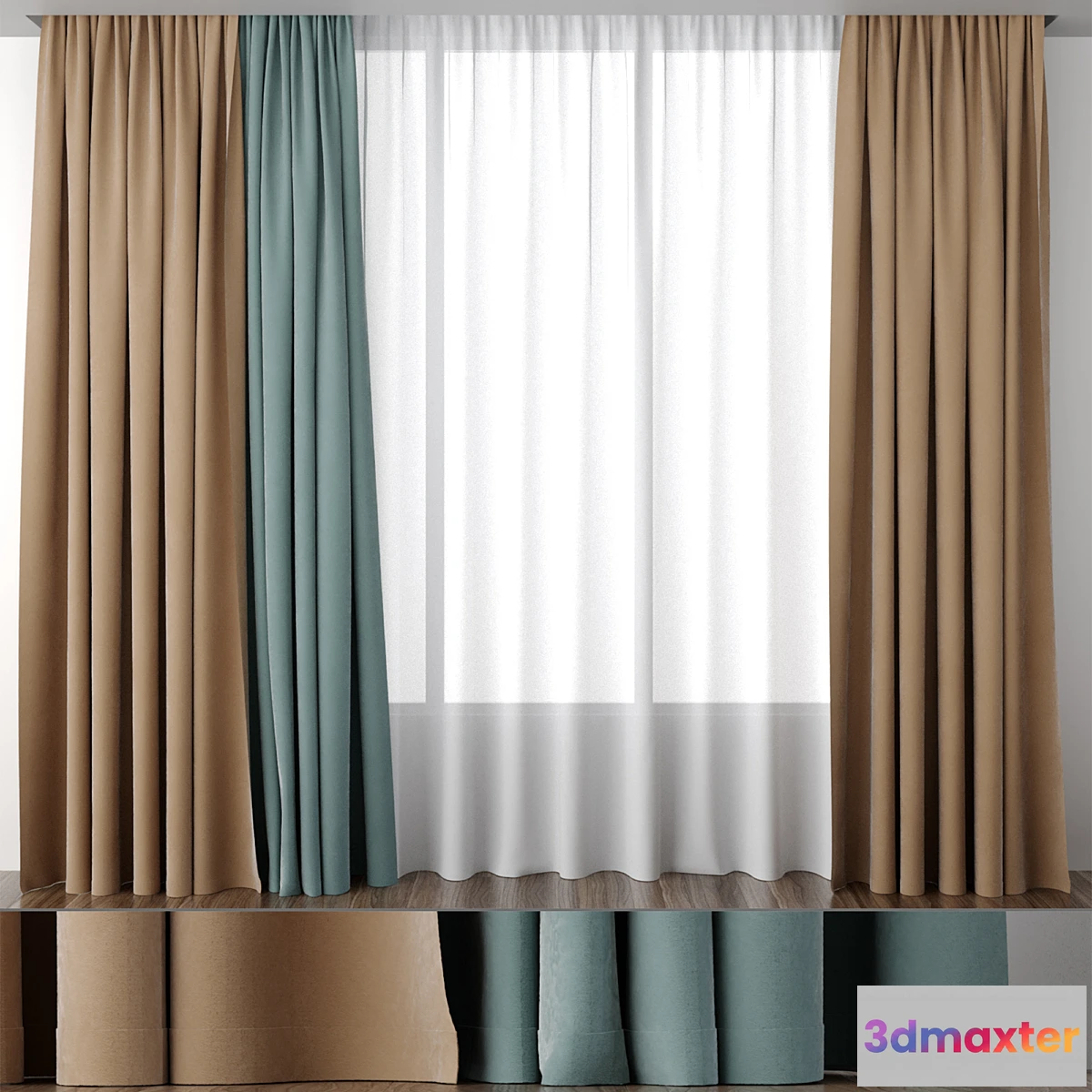 718386 - Curtains ocher and mint - No.2