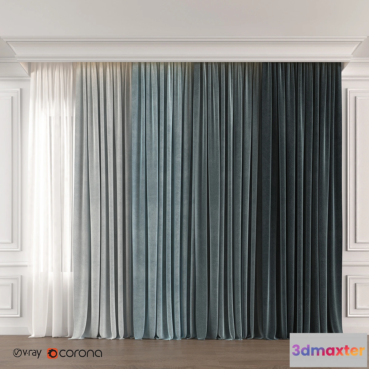 718388 - Blue gradient curtain - No.2